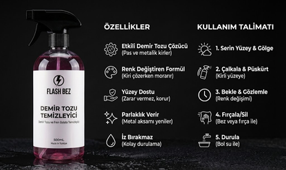 Flash Bez │ Demir Tozu Temizleyici İlaç 500mL