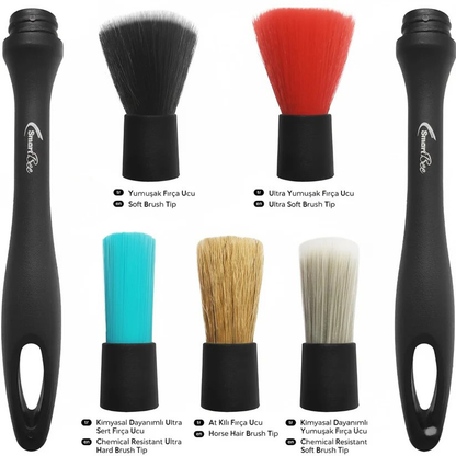 Flash Bez 5'li Uçları Değişebilen Oto Detay Fırça Seti